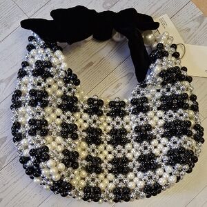 Black and White Beaded Necklace